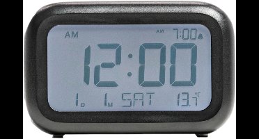 Yuconn Digitale Wekker - Kinderwekker - Alarm Klok - Wekker Kinderen Inclusief Batterijen - Achtergrond Verlichting - Reiswekker - Weekendmodus, Temperatuurmeter- Zwart