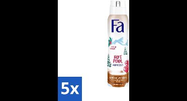 5 x Fa - Deospray - Winter Splashes - 48 uur Bescherming - Frozen Raspberry - Verfrissend & Fruitig - 150 ml - 48 Uur Bescherming - Zweetbescherming - Frambozen Geur - Deospray - Huidbescherming