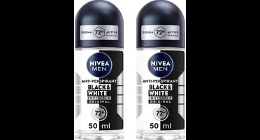 Nivea Deo Roller Men Black & White - 2 x 50 ml - Voordeelverpakking