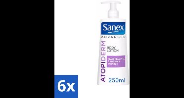 6 x Sanex Geavanceerd - Atopiderm - Bodylotion - 250 ml - Droge Huid - Gevoelige Huid - Bodylotion - Hydratatie - Sanex