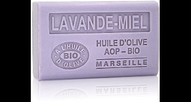 4x Savon de marseille biologische olijfzeep Lavendel/Honing -AOP - franse zepen - biologisch -