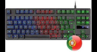 Compact Gaming Toetsenbord Met Rainbow Verlichting en Antighosting