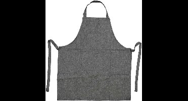 Cookinglife Keukenschort Jeans Grijs - Bindschort - Apron - Denim Katoenmix - Ruim Formaat 80 x 70 cm - Machinewasbaar