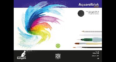 Kangaro aquarelpapier - A3 - 300 grams - 16 vel - zwart - zuurvrij - K-5313