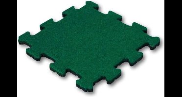 Rubber tegel 25mm 50x50 cm Groen - Puzzelsysteem Middenstuk