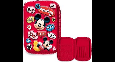 Disney Etui Mickey Mouse Junior 14 X 21 Cm Polyester/eva Rood