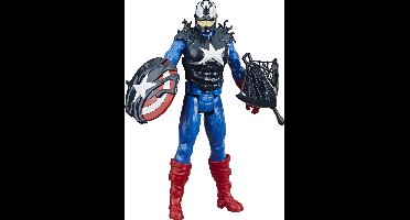 MARVEL Titan Hero Series Spiderman Maximum Venom - Captain America-actiefiguur met gear
