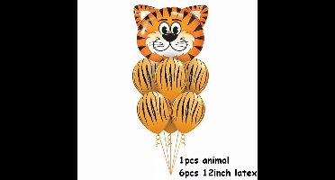 kindercrea Tijger ballon boeket - Folieballon met ingebouwd ventiel