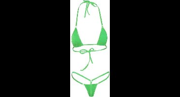Micro Bikini - G- String - Halter Top - Licht Groen