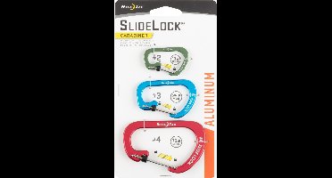Nite Ize SlideLock Carabiner Aluminium - 3 Stuks - Diverse kleuren