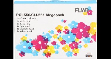 Huismerk - Inktcartridge / PGI-550 / CLI-551 6-Pack / Zwart en Kleur - geschikt voor Canon