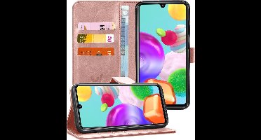 Hoesje geschikt voor Samsung A41 - Book Case Kunstleer Wallet Roségoud