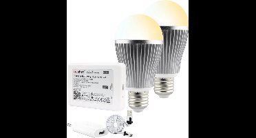 Milight starterspakket 2: 2xE27 Dual White Wifi lamp met Wifi module