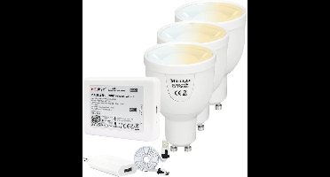Milight starterspakket 8: 3xGU10 Dual White Wifi spot met Wifi module