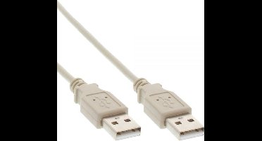 USB naar USB kabel - USB2.0 - tot 2A / beige - 0,50 meter