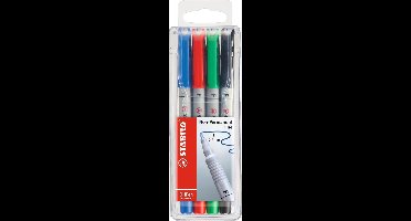 STABILO OHPen markeerstift 4 stuk(s) Zwart, Blauw, Groen, Rood