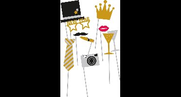 Amscan Foto Props Golden Wishes Papier 10-delig