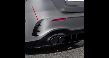 No Name Mercedes A Klasse W177 Canard Spoiler - AMG achterbumper pakket - hoogglans zwart