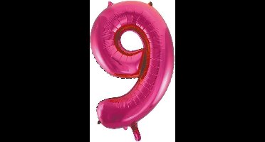 Helium roze cijfer ballon  9.