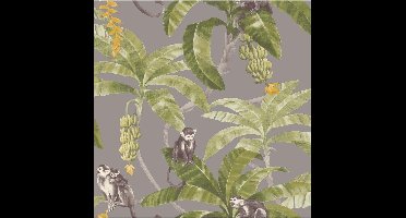 DUTCH WALLCOVERINGS Behang Monkey Puzzle grijs