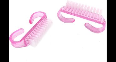 Hiden - Roze Nagelborstel - Nagelborsteltje - Nail Art tools - Nail care - Beauty & Mooi - Manicure - 2 stuks