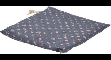 Kersenpitje Classico 24 x 25 cm | Donker Blauw met Bloemen, Warmte Kussen - Opwarmbaar - Koud Warm Kompres