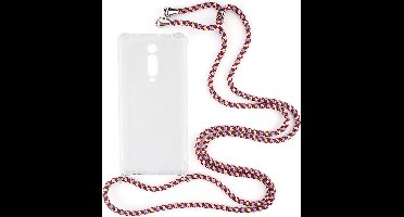 Shop4 - Xiaomi Mi 9T Hoesje - Zachte Back Case met Koord Multi Rood