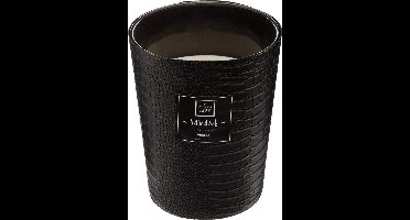 Atmosphera Geurkaars vanille 480 g - faux slangen leder zwart - o13xH16cm