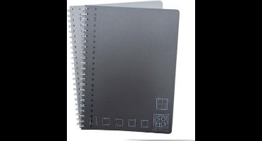 SOHO Collegebloken – 2 pak - Ruit 10mm – A4 Formaat – 23 gaats – Kunststof Kaft – Grijs