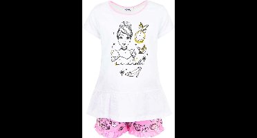 Disney Princess - Cinderella - Shortama - Wit - Maat 98 - 3 jaar