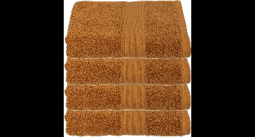 Atmosphera Badhanddoek Towelmaster - 4x - lichtbruin - luxe - 50 x 90 cm - katoen - 450 grams - badkamer handdoek
