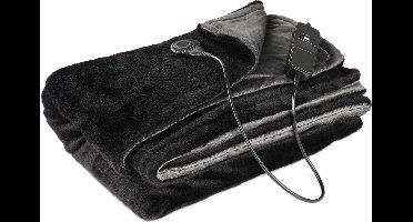 ApexArte® Elektrische Deken 2 Persoons - Warmtedeken Elektrisch - Extra Zacht - Zwart