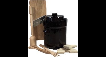 Startpakket fermenteren 3 liter (Bruin-Modern) - fermenteerpot - zuurkoolpot - kimchipot
