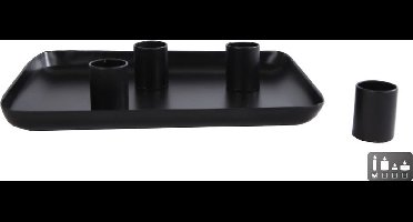 Kandelaar Tina magneet zwart metaal 20x15x3,5cm decoratief.