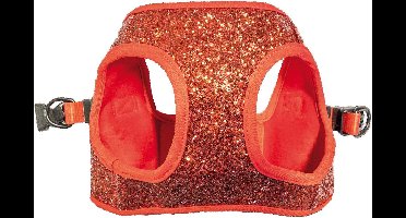 Croci Xmas Redmania hondentuig rood met glitter en dubbele D ring M 42-55CM
