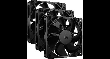 CORSAIR RS120 PWM 120 mm ventilator Triopak - PWM aansluiting - AirGuide Technologie - Magnetic Dome lager - Zwart