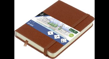 Kangaro schetsboek - A6 - cognac - PU-hardcover - met elastiek en leeslint - K-861217