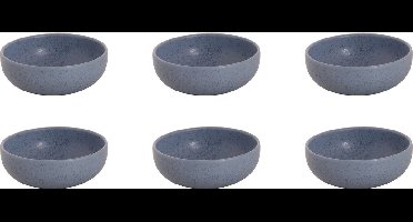 Palmer - Sandy Loam - Schaal - Kom - 6 stuks - 30 cl - ø 12 cm - Blauw - Stoneware - Bordenset