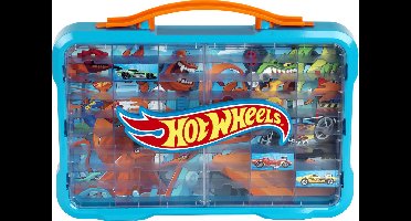 Klein Toys Hot Wheels - verzamelkoffer - vitrine - geschikt voor 54 auto's - blauw oranje