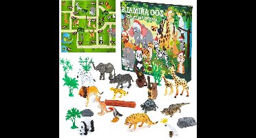 oCreon 2024 Adventskalender - Kerst Aftelkalender Kinderen - Dierentuindieren Speelgoed