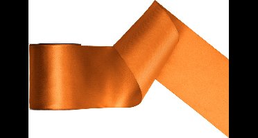 Satijn lint 100mm breed warm oranje, rol 25 meter - hobbylint - sierlint - cadeaulint - satin ribbon