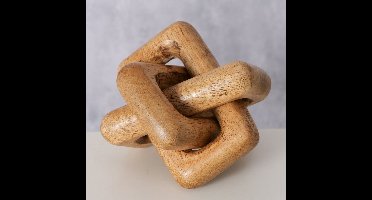 Mango Hout - Decoratie - Kunst object - Naturel - Verbintenis - 14x14x14cm - Handmade