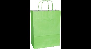 Tas | Kraftpapier | gedraaid papieren koord | 26x 12x35cm | draagtas | groen | 50 stuks