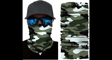 New Age Devi - Camouflage Nekwarmer in Leger Groen