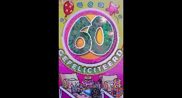 Luxe wenskaart 60 Jaar Gefeliciteerd - Luxe verjaardagskaart - 12x17cm - Gevouwen Wenskaart inclusief envelop - Leeftijdkaart - 881639