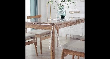 Doorzichtige-Transparant PVC Tafelzeil-Tafelbladbeschermer-Waterdicht-Wasbaar-Helder Tafelkleed Voor Rechthoekige Eettafel, Binnen, Buiten En Keuken-140x600cm-0,20mm