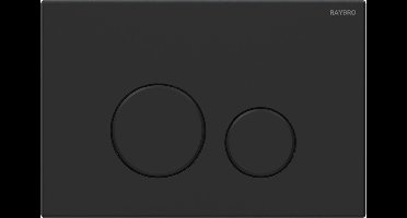 RAYBRO Cortado 35 - Mat Zwart - bedieningsplaat - druktoets wc - bedieningspaneel - Universeel - Geberit Delta inbouwreservoir (UP100) - Geberit Sigma (UP320 en UP300) - Rapotec - REZI, Kronenbach - JomoTech.