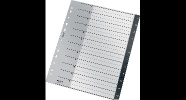 Leitz Recycle Tabbladen PP A4 - Extra Breed - 1-12 Numerieke Tabbladen - Zwart