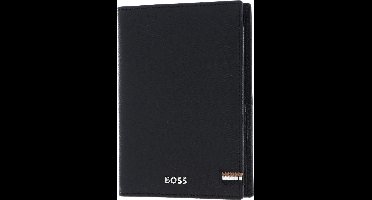 HUGO BOSS Leren Identiteitskaarthoesje Iconic Passport Case Black Zwart