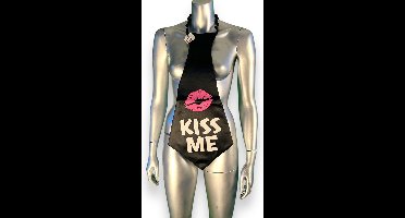 Kiss Me Stropdas XXL - Humoristisch en Gedurfd Feestaccessoire